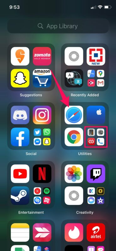 App Library در iOS 14