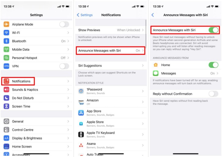 چگونه مانع از خواندن پیامها توسط Siri در ایرپادها شویم