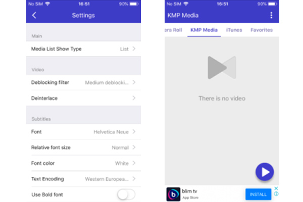 KMPlayer از بهترین پلیرها در آیفون