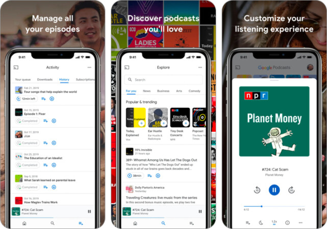 Google Podcasts بهترین برنامه پادکست آی او اس