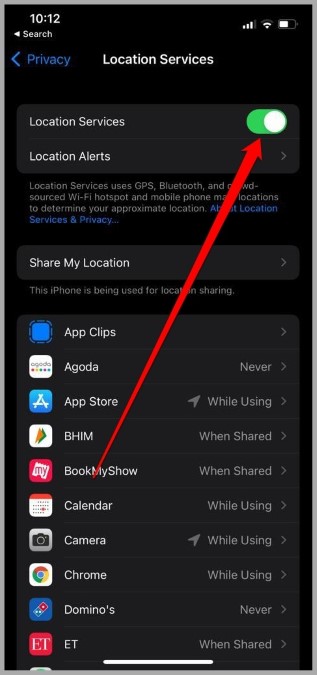 حل فیلتر اسنپ چت برای ایفون با روشن کردن Location Services
