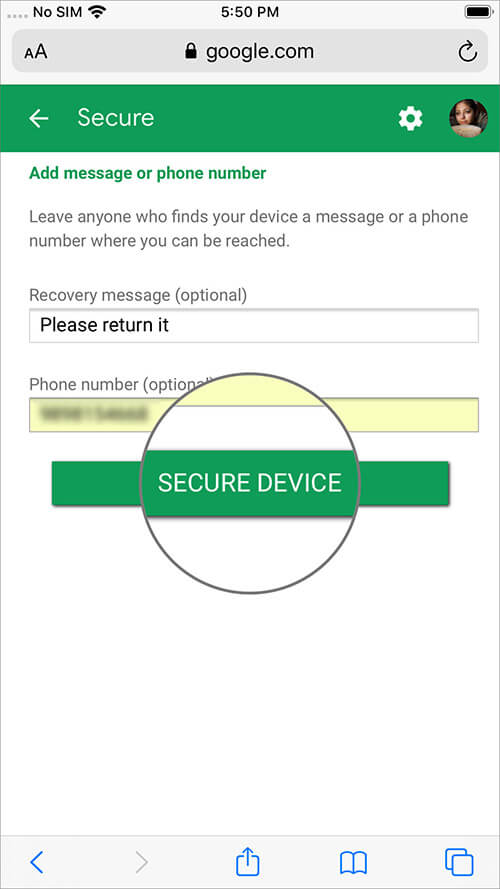 قفل کردن گوشی اندروید گم شده با find my device