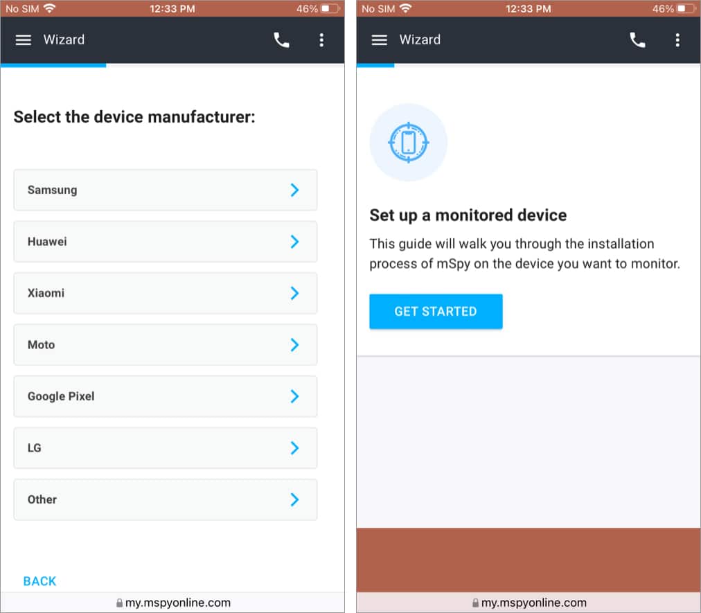 ردیابی با استفاده از برنامه mSpy