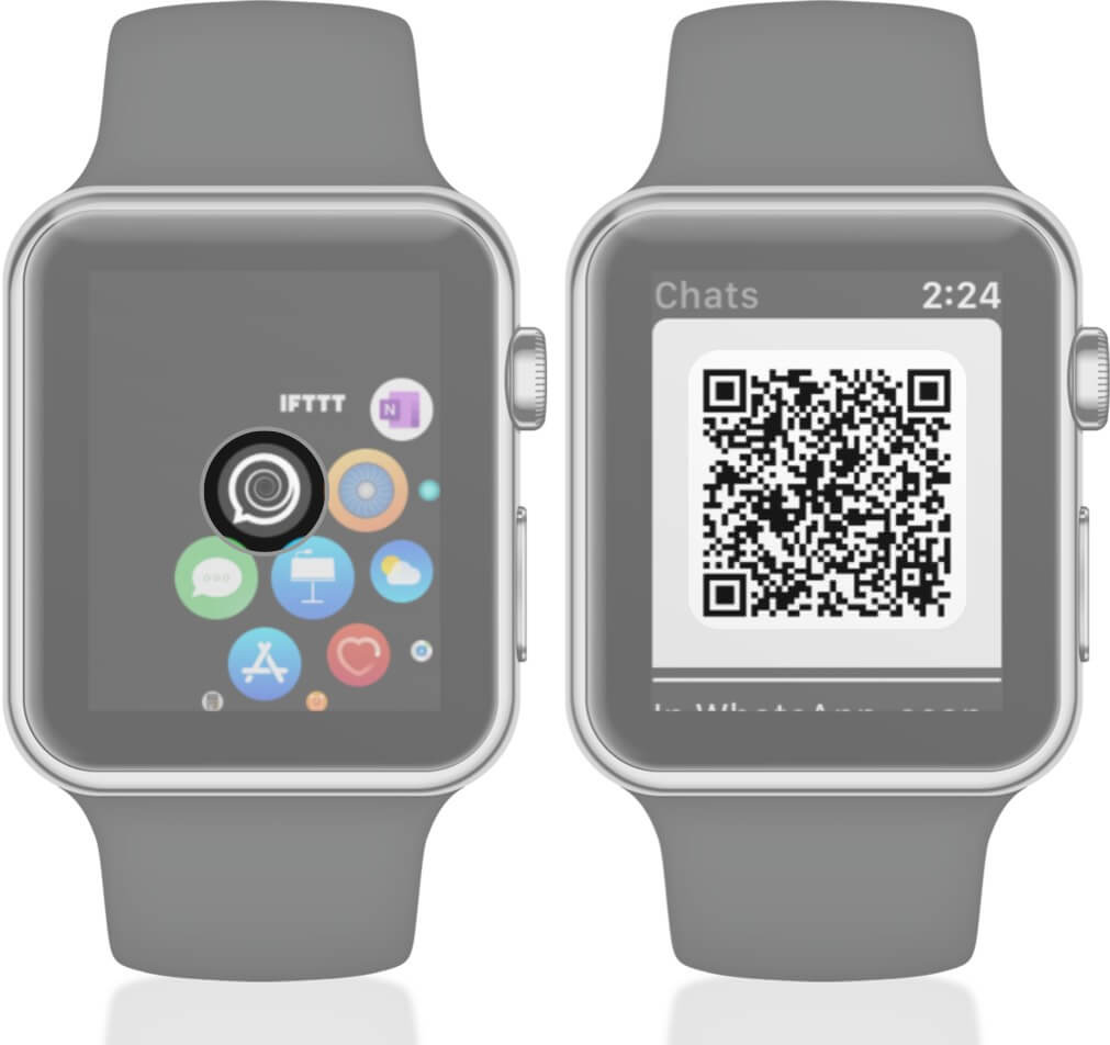 اسکن کد QR در اپل واچ برای WatchChat 2: for WhatsApp