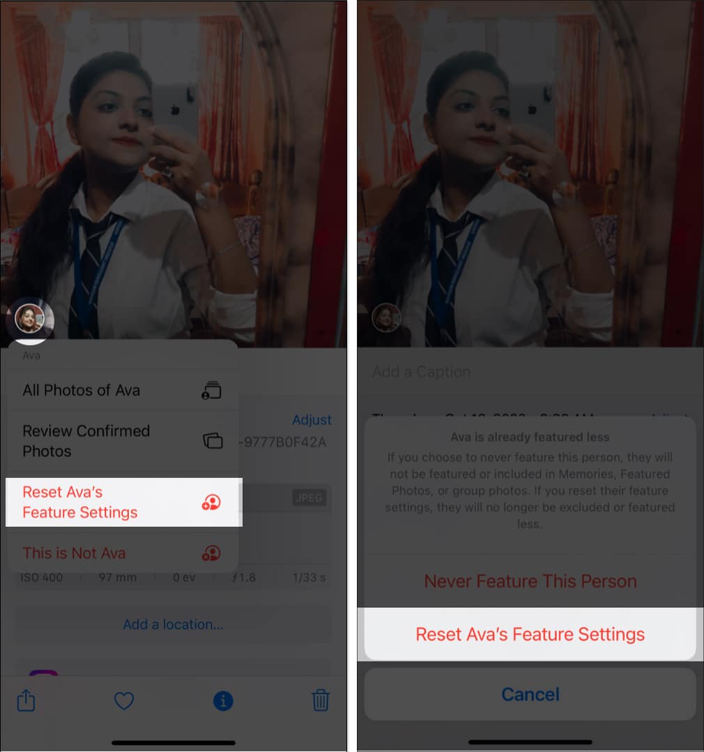 بازیابی تنظیمات ویژگی Feature در آلبوم People
