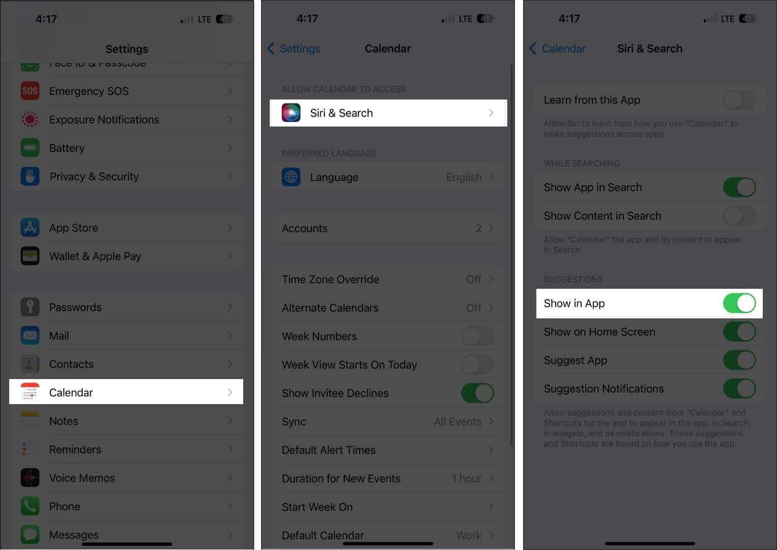 به Siri اجازه دهید تا رویدادها را از برنامههای دیگر اضافه کند