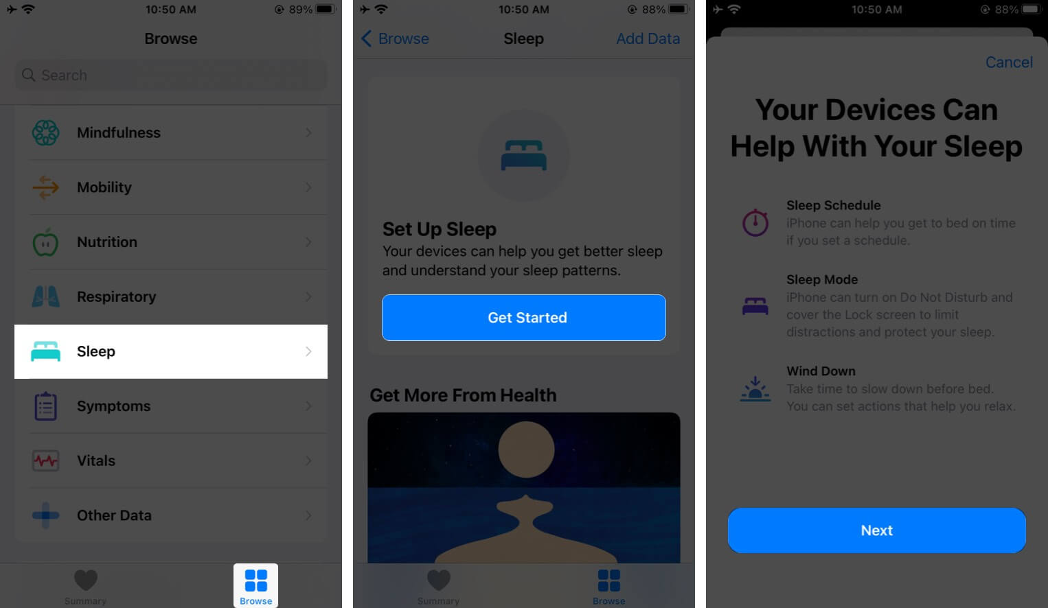 تنظیم برنامه Bedtime در آیفون