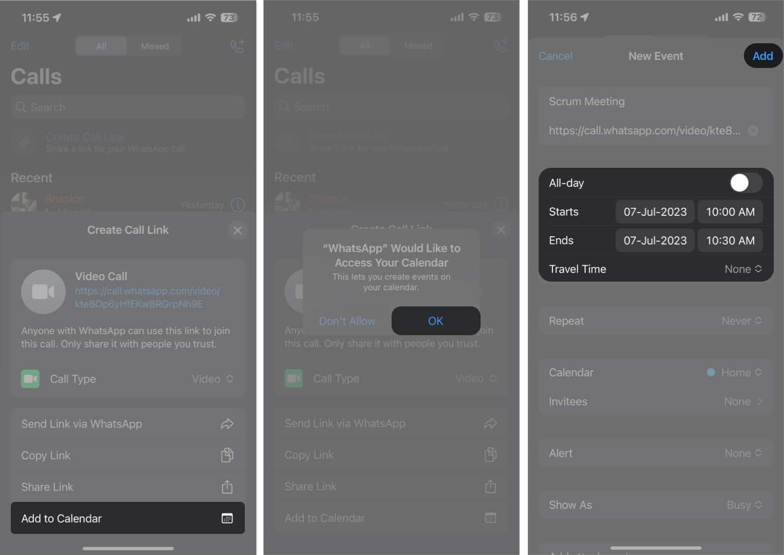 آموزش زمان بندی تماس های واتس اپ در آیفون