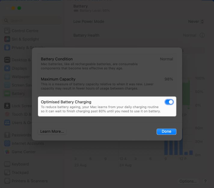 قابلیت Optimized Battery Charging را فعال کنید