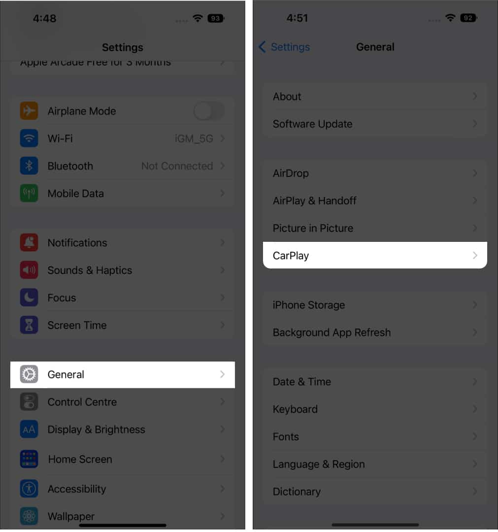 غیر فعال کردن CarPlay در آیفون