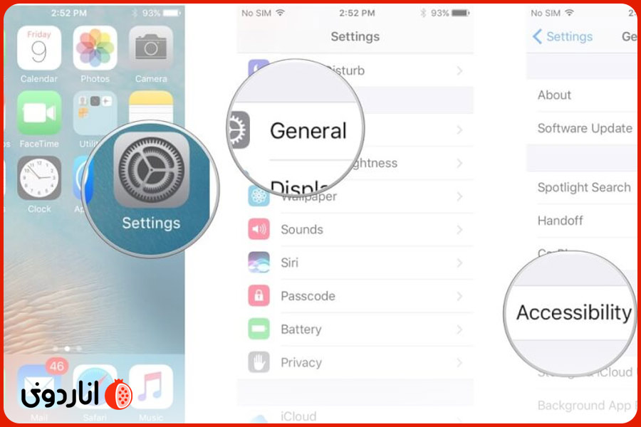 راهنمای گام به گام فعالسازی (VoiceOver) آیفون
