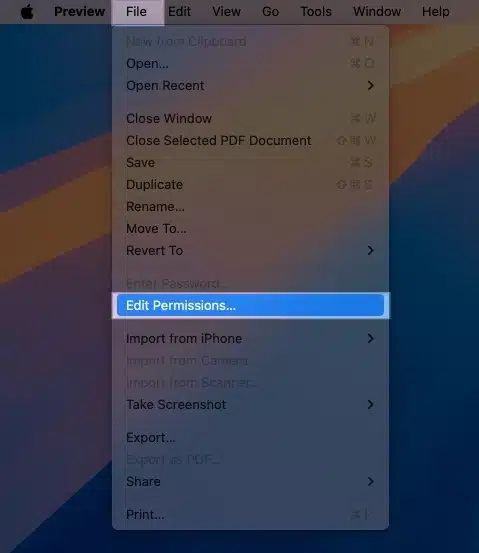 کلیک روی گزینه Edit Permissions