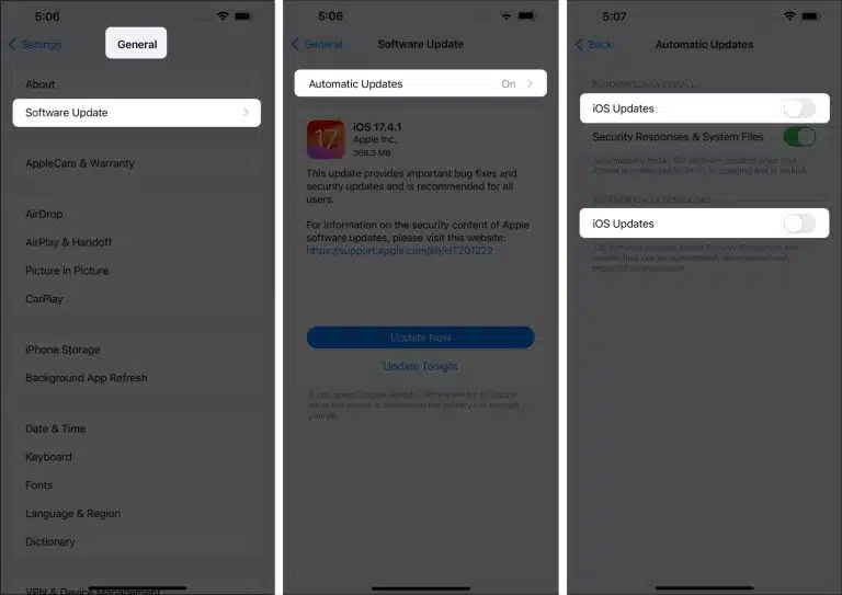 نحوه غیرفعال کردن آپدیت خودکار آیفون