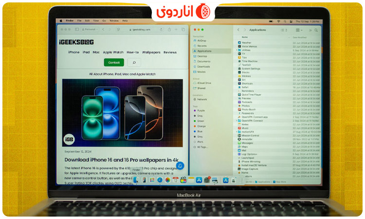 آموزش تقسیم صفحه در مک با Split View برای مولتی تسکینگ